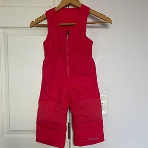 Columbia Bright Pink Kids Snow Overalls